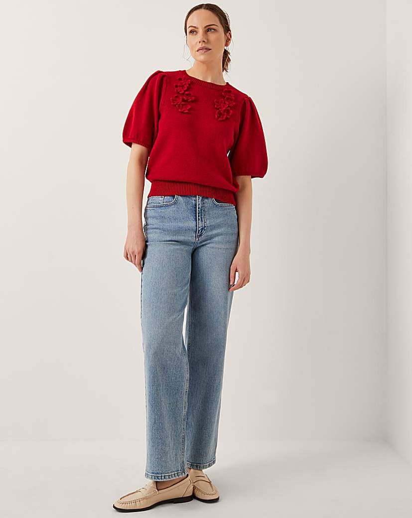 New In - Monsoon Fee Floral Puff Sleeve Jumper