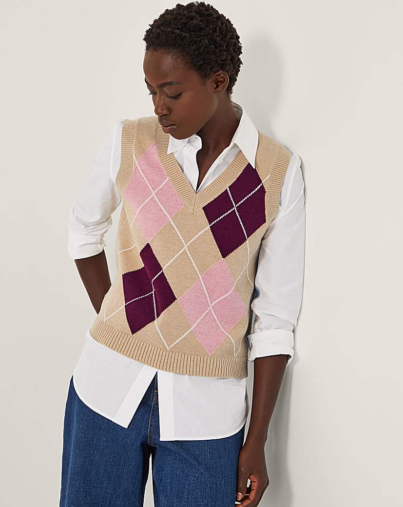 New In - Monsoon Anne Argyle Knitted Vest