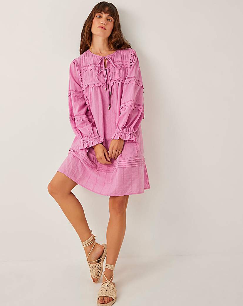 Monsoon Cosima Pintuck Mini Dress
