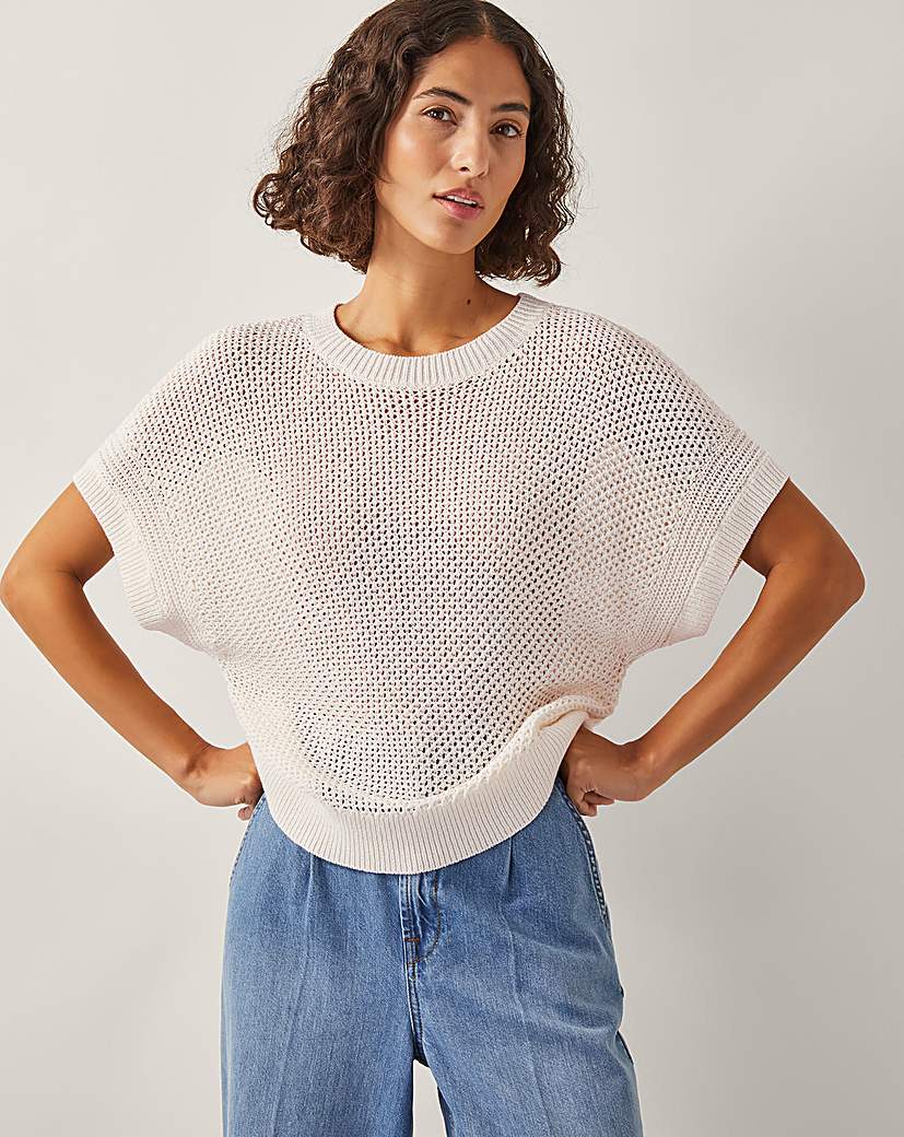 New In - Monsoon Sybil Slouchy Crochet T-Shirt