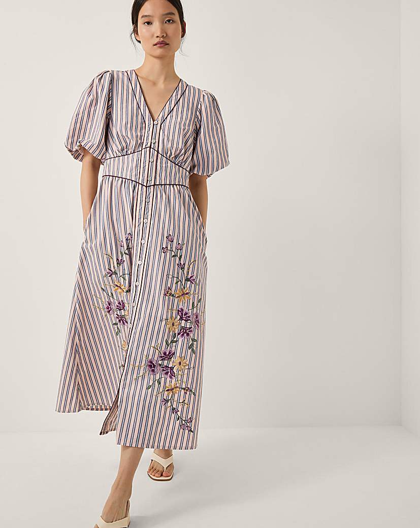 New In - Monsoon Alexis Stripe Midi Dress