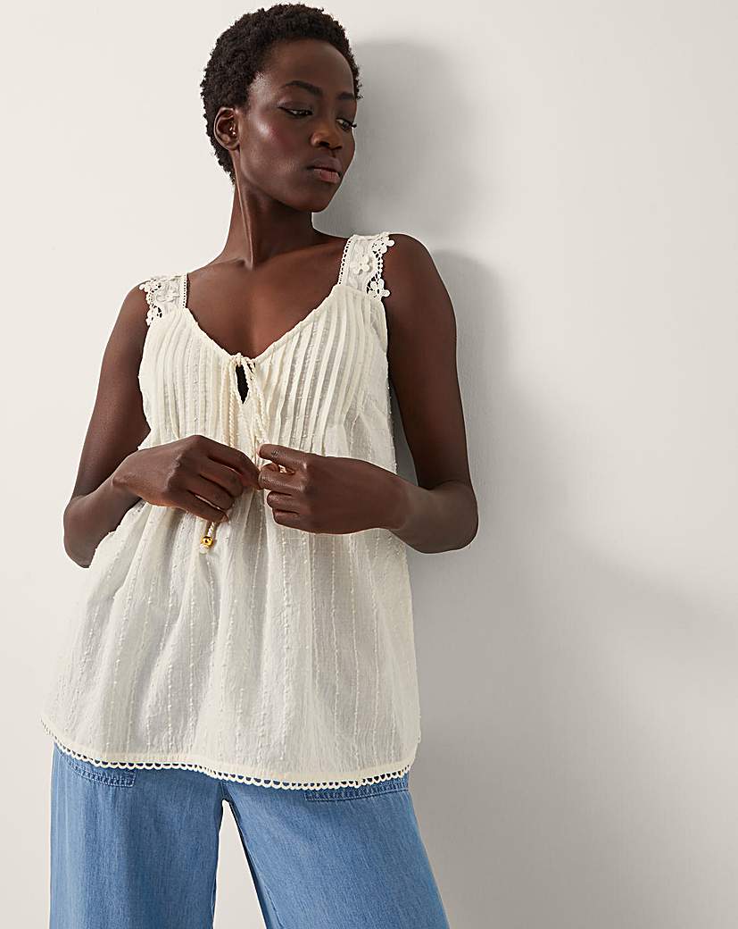 Monsoon Celia Lace Pintuck Cami Top