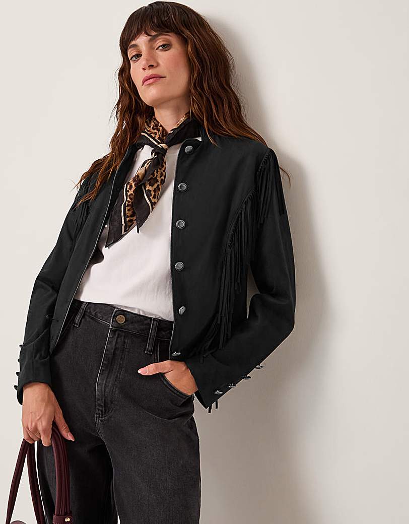 New In - Monsoon Salome Fringe Jacket