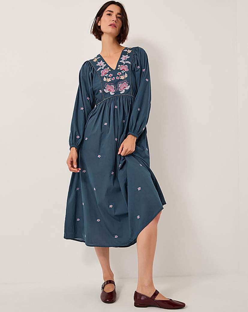 New In - Monsoon Bria Embroidered Midi Dress