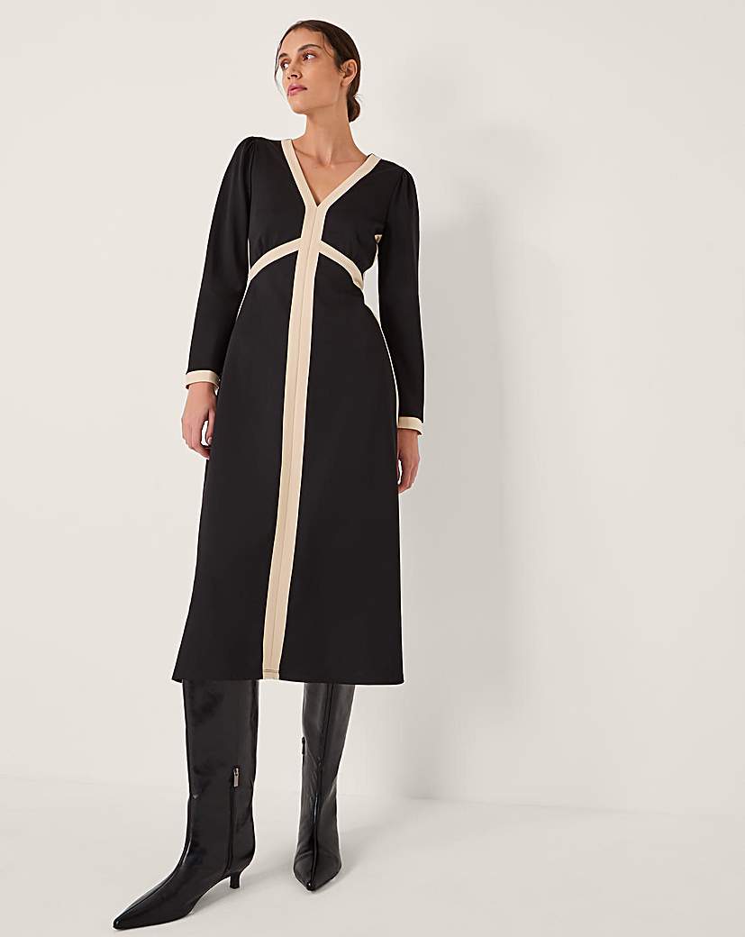 New In - Monsoon Paloma Contrast Panel Midi Dress