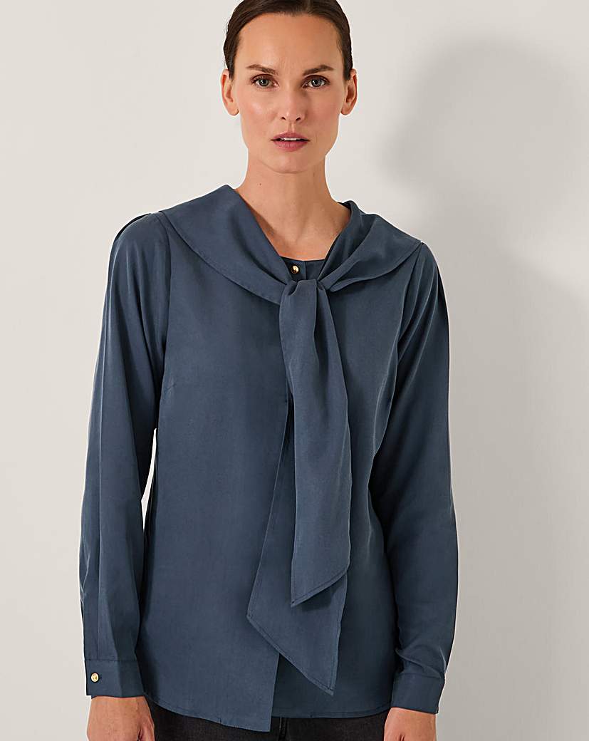 New In - Monsoon Drew Tie-Neck Blouse