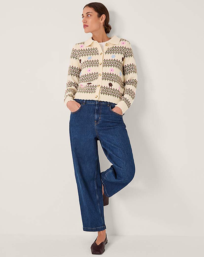 New In - Monsoon Ella Floral Collar Cardigan