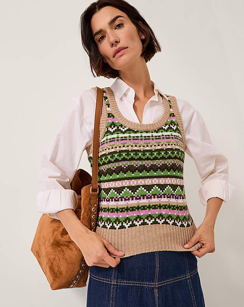 New In - Monsoon Fira Fair Isle Knitted Tank Top