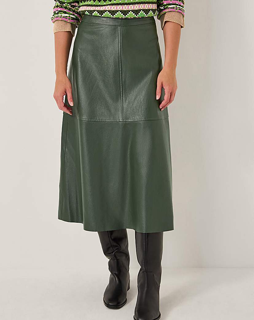 New In - Monsoon Pippa Faux Leather Midi Skirt