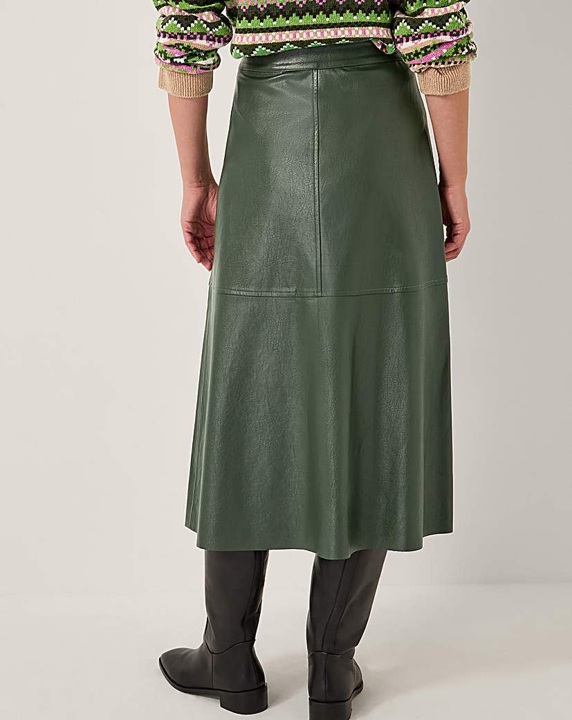 Monsoon Pippa Faux Leather Midi Skirt