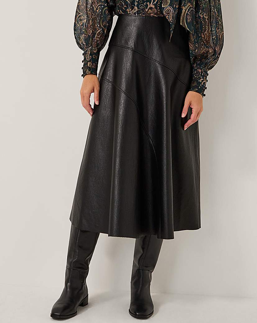 New In - Monsoon Marnie Faux Leather Midi Skirt