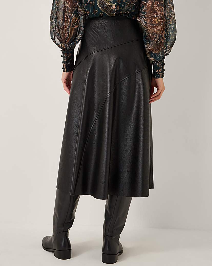 Monsoon Marnie Faux Leather Midi Skirt