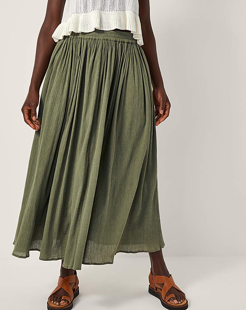 New In - Monsoon Bethany Crinkle Midi Skirt