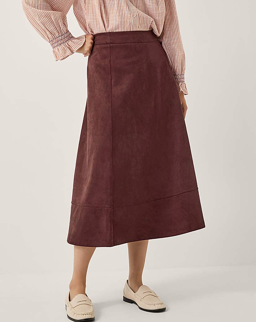New In - Monsoon Rowan Suedette A-Line Midi Skirt