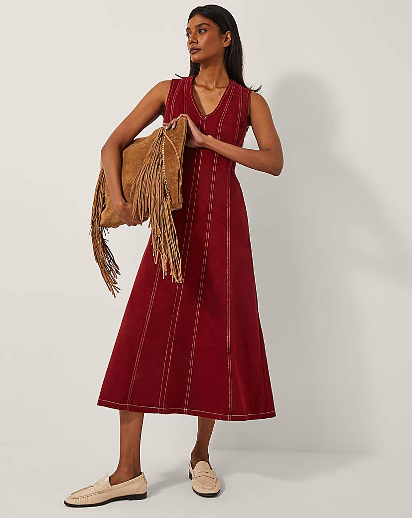 New In - Monsoon Hope A-Line Denim Midi Dress