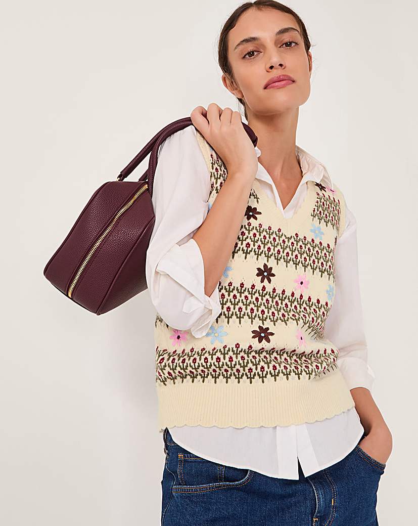 New In - Monsoon Ella Floral Knitted Vest