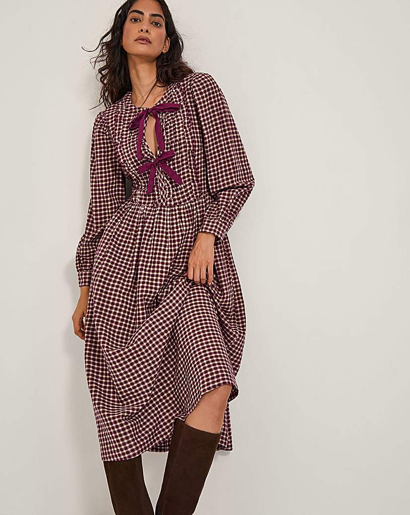 New In - Monsoon Agatha Check Midi Dress