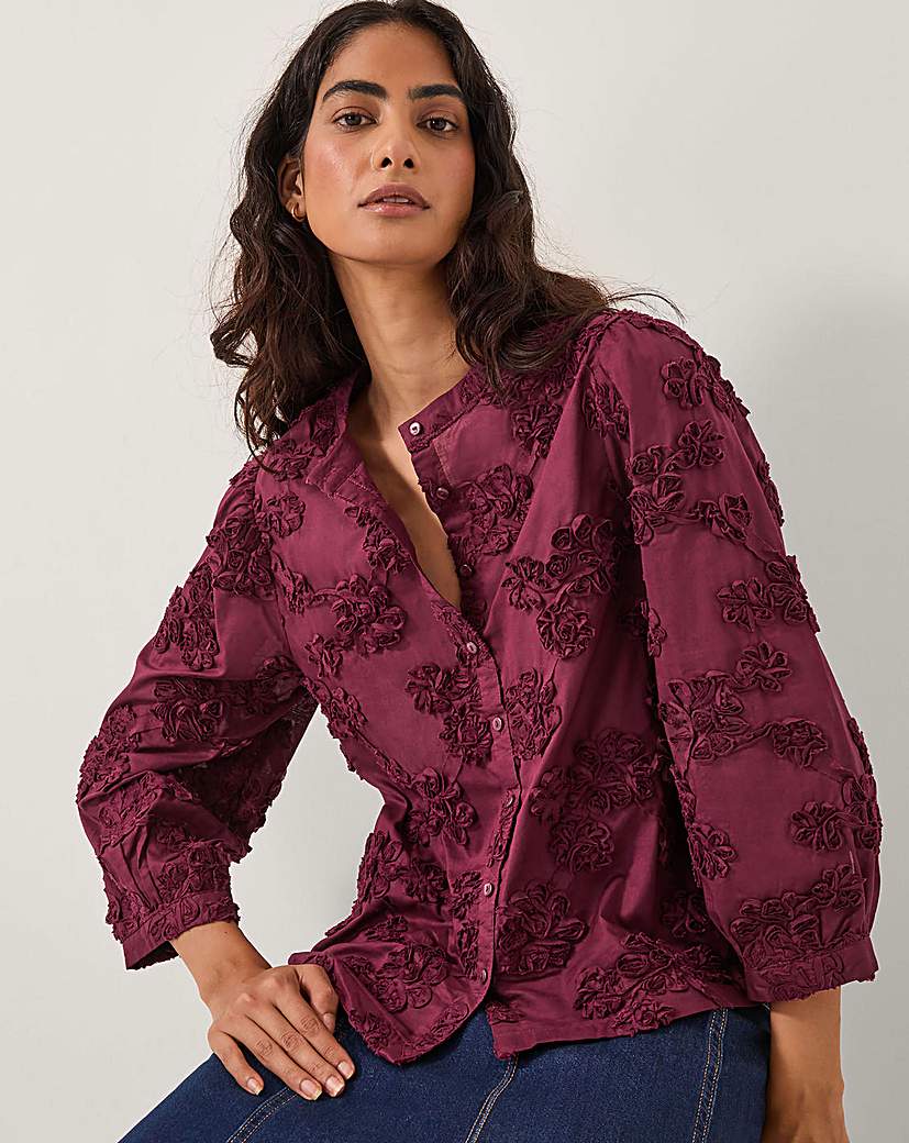 New In - Monsoon Blair Floral Applique Blouse