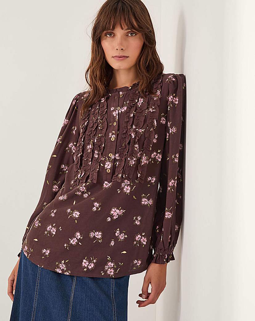 New In - Monsoon Hanya Floral Print Ruffle Blouse