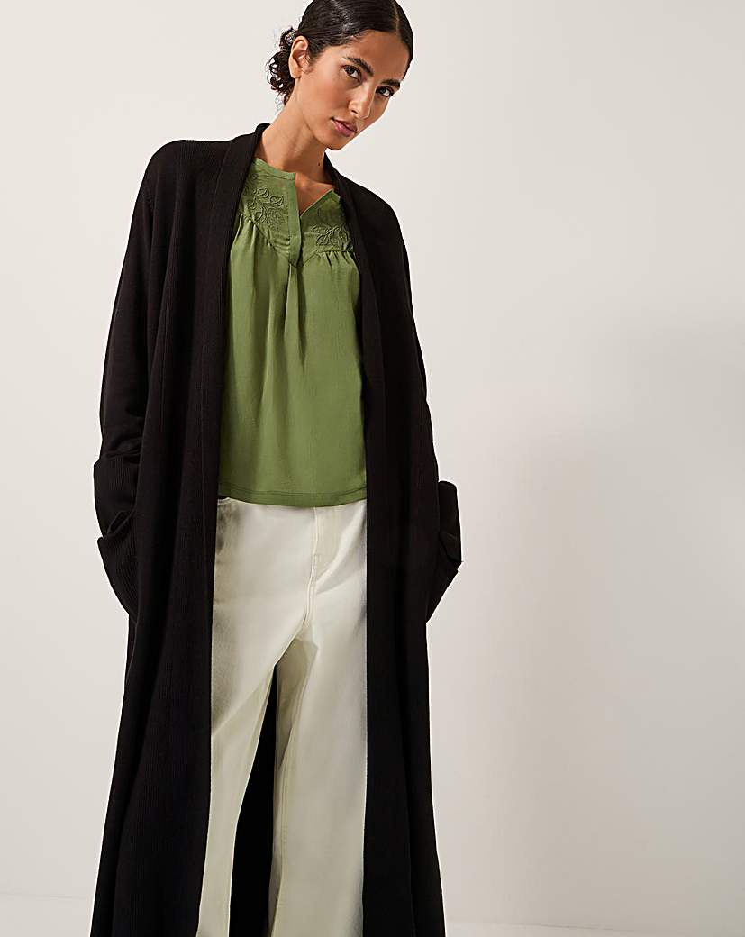 New In - Monsoon Sade Zip Longline Cardigan