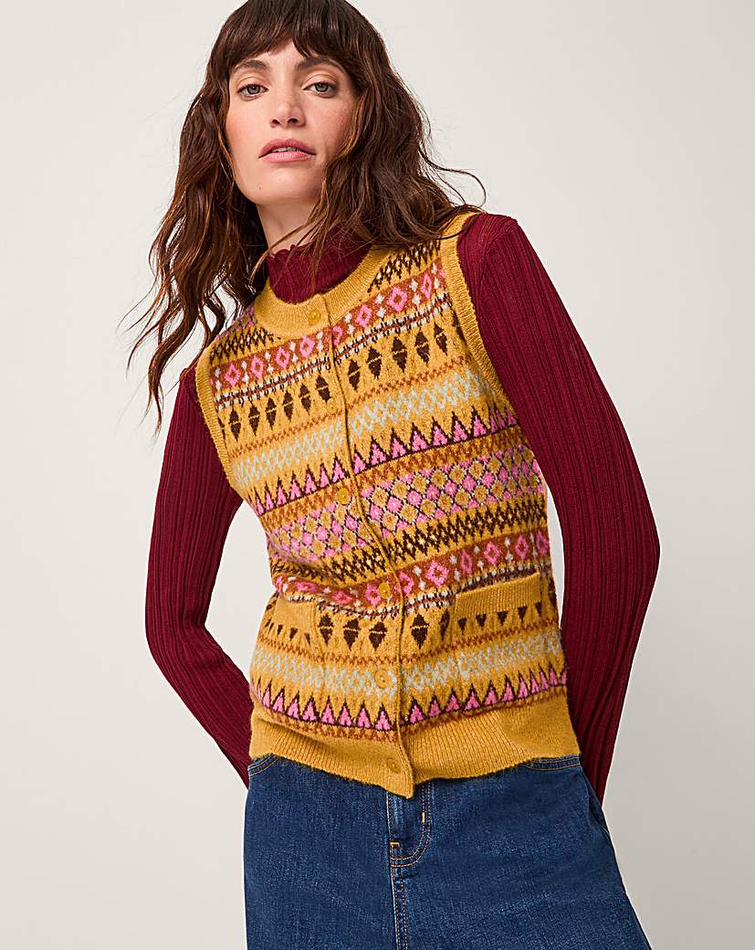 New In - Monsoon Fleur Fair Isle Vest