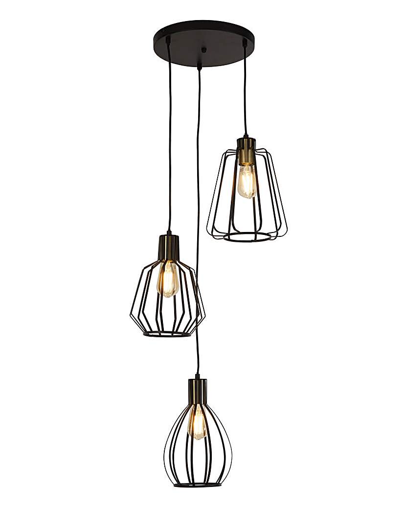 Multi-Drop Pendant With Metal Shades