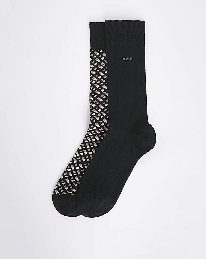 BOSS 2 Pack Monogram Socks