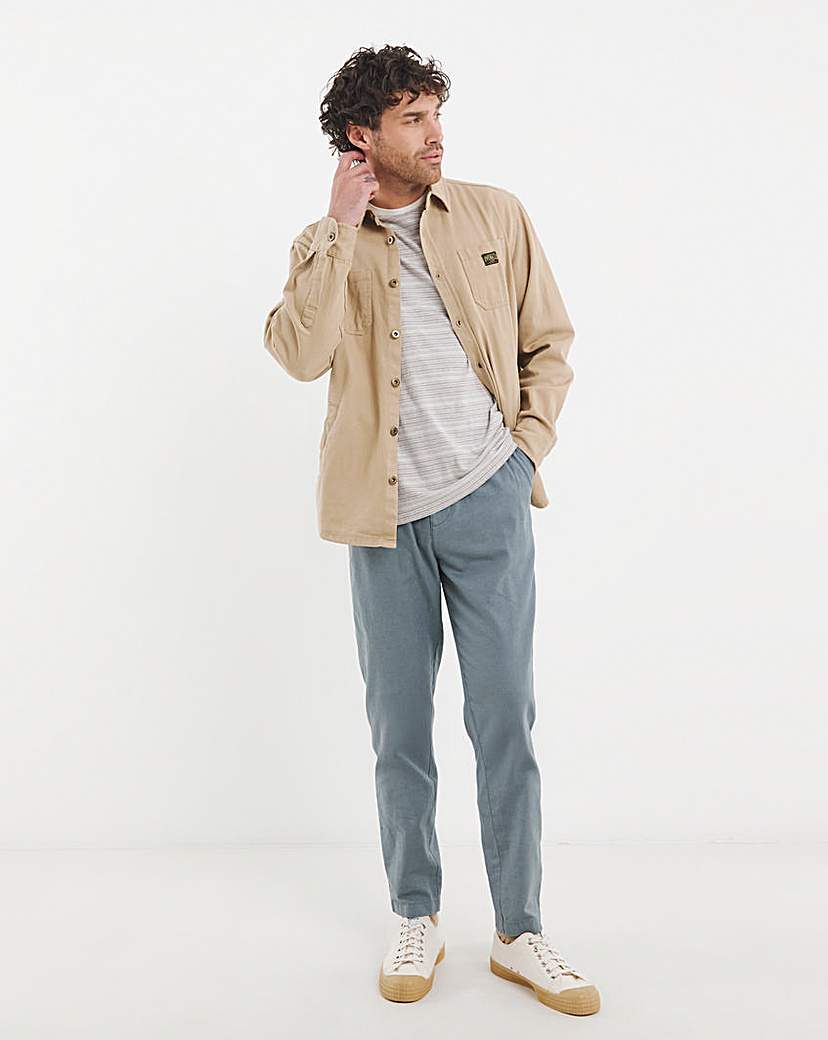 Linen Blend Tapered Elasticated Trouser