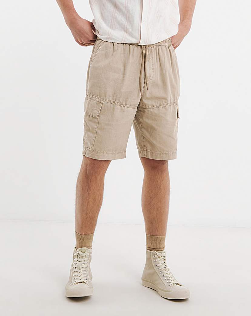 New In - Elasticated Garment Dyed Cargo Short