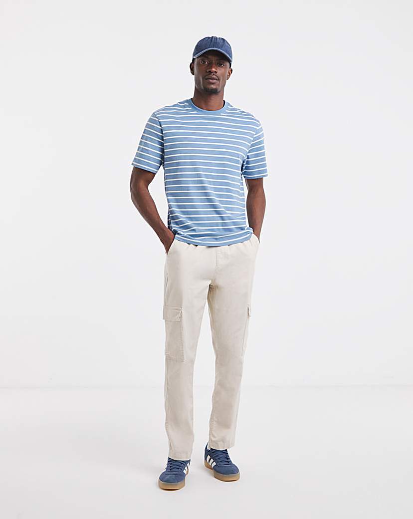 Linen Blend Elasticated Cargo Trouser