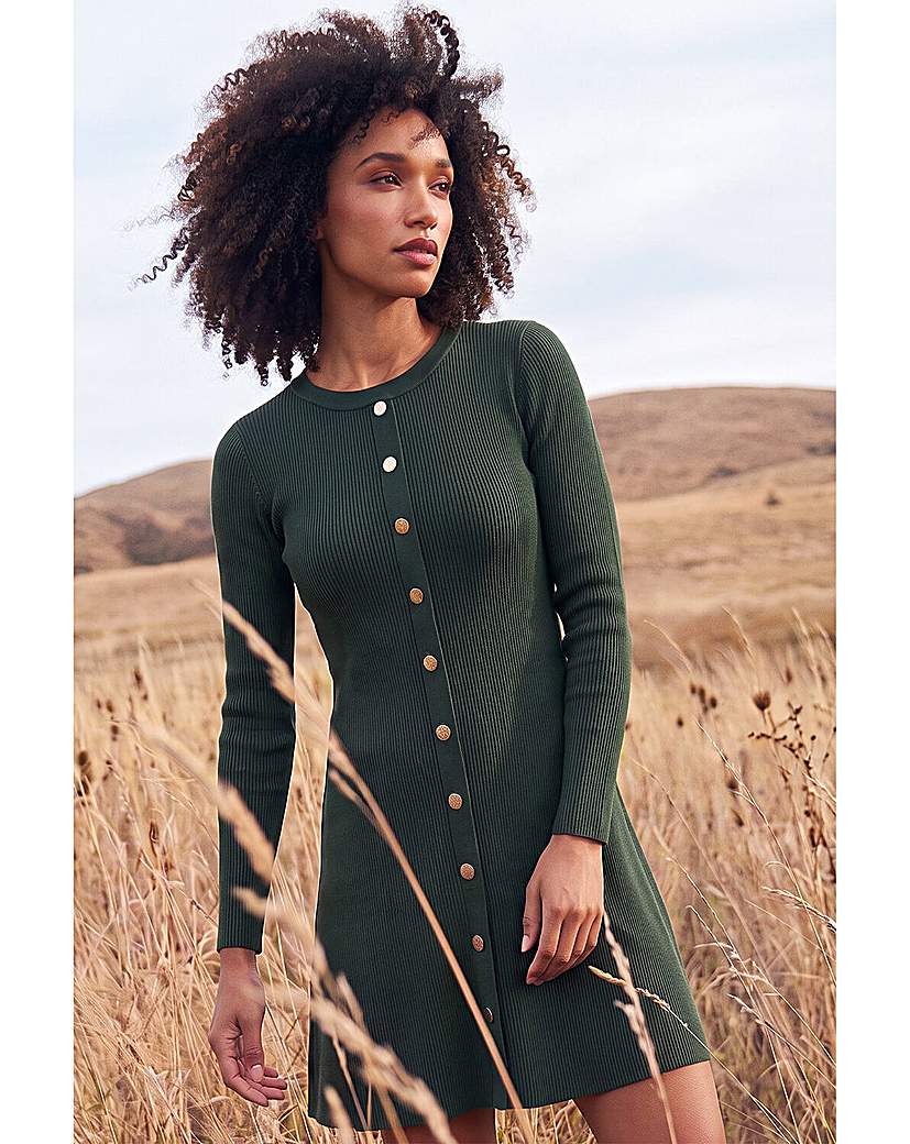 Roman Knitted Button Dress
