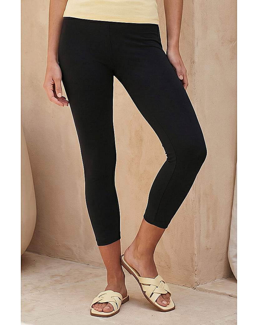 Roman Elastic Waist Cropped Leggings