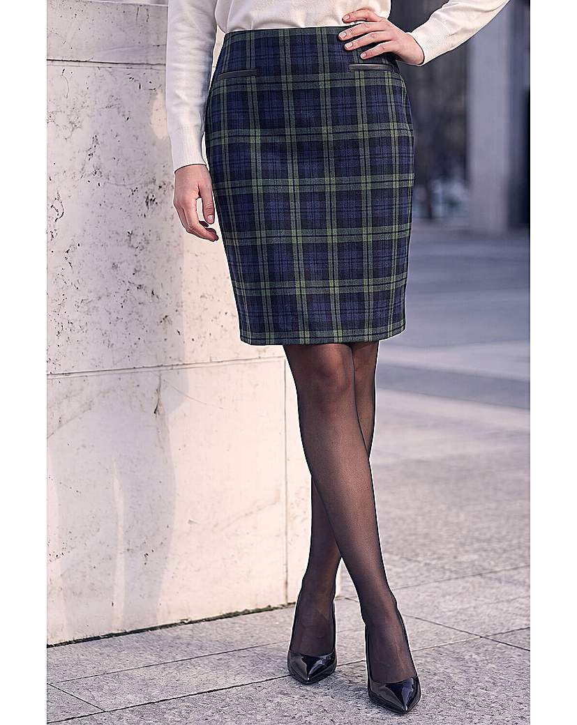 Roman Check Print Skirt