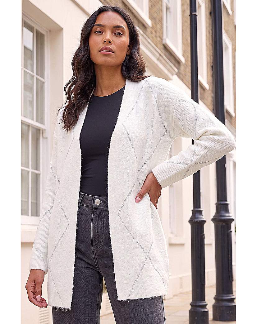 Roman Sparkle Argyle Cardigan