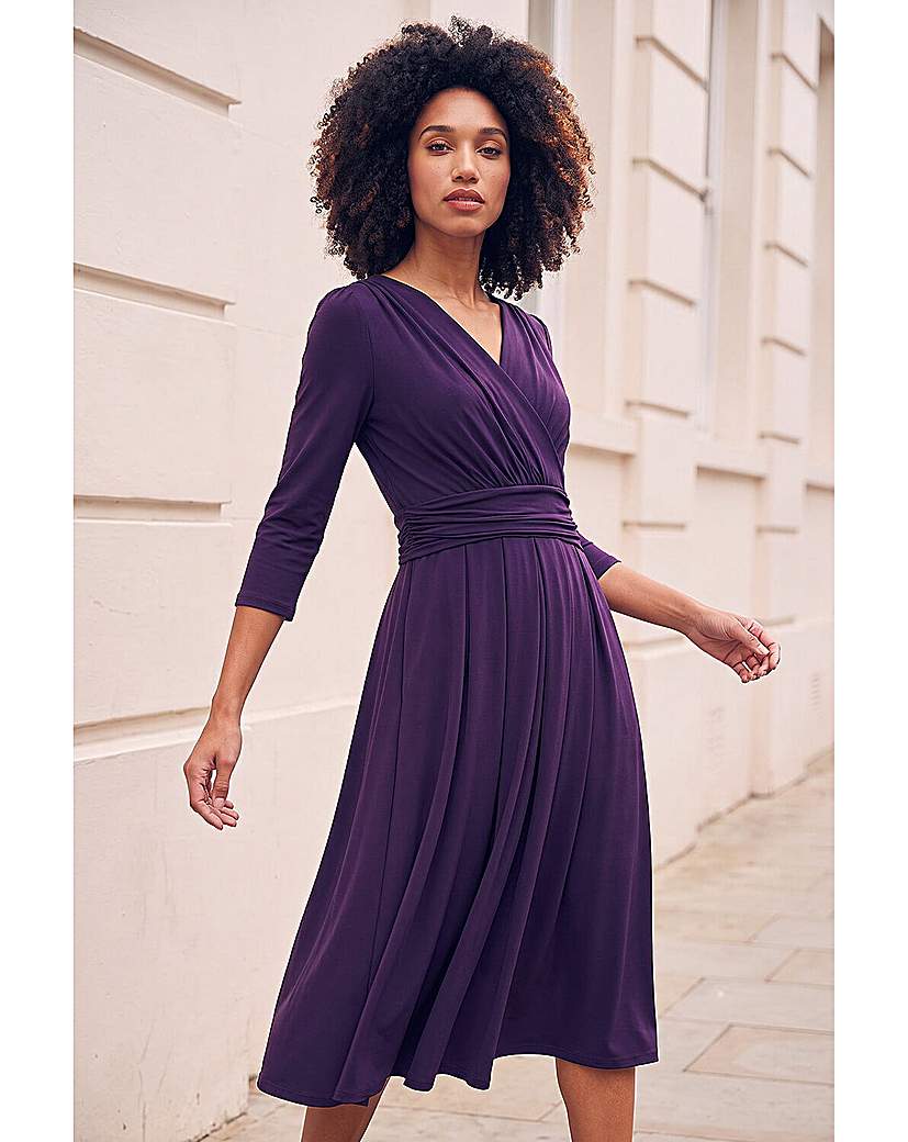 Roman Roman Wrap Stretch Midi Dress