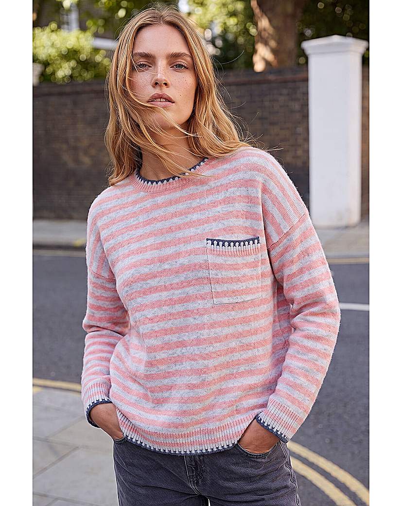 Roman Stripe Stitch Detail Knit Jumper