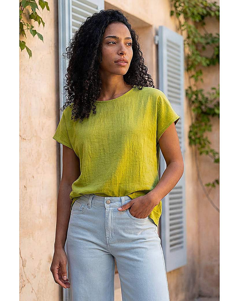Roman Buttoned Back Shell Top