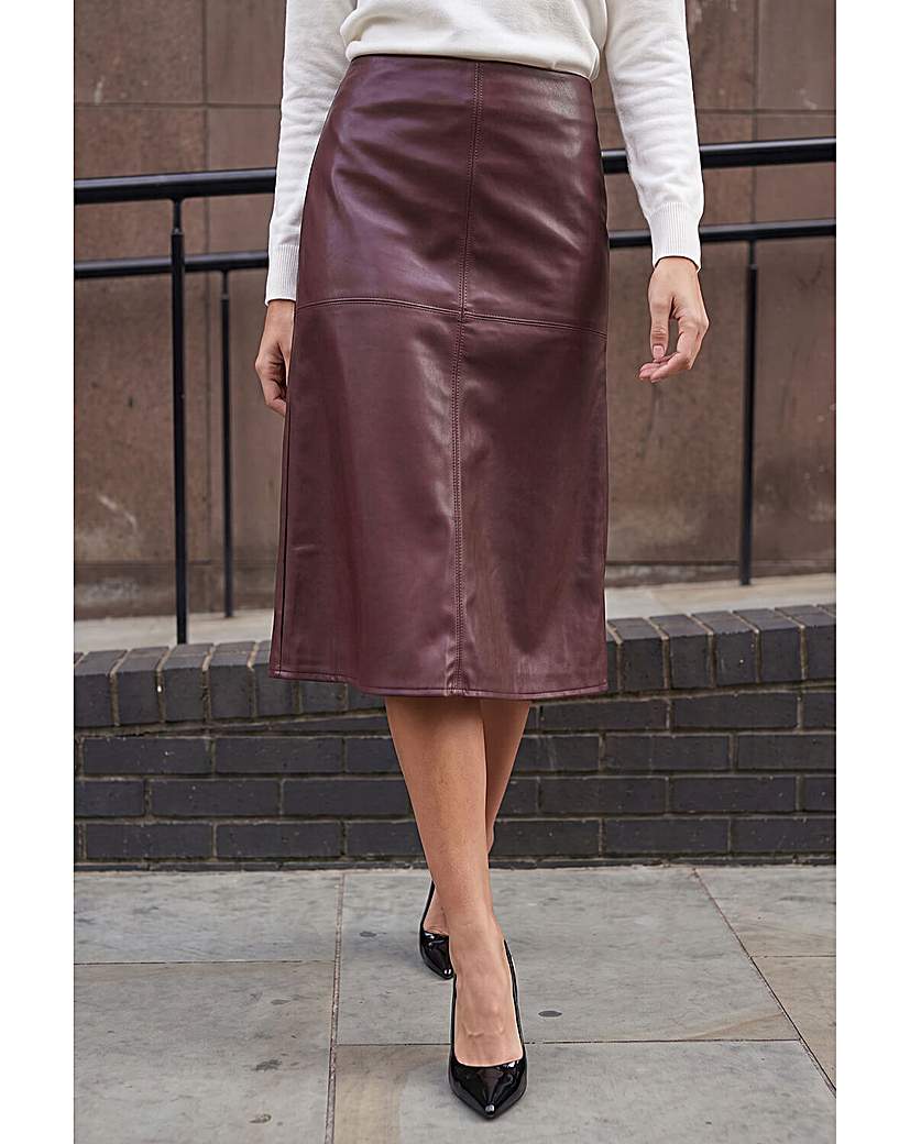 Roman Faux Leather Panel Pencil Skirt
