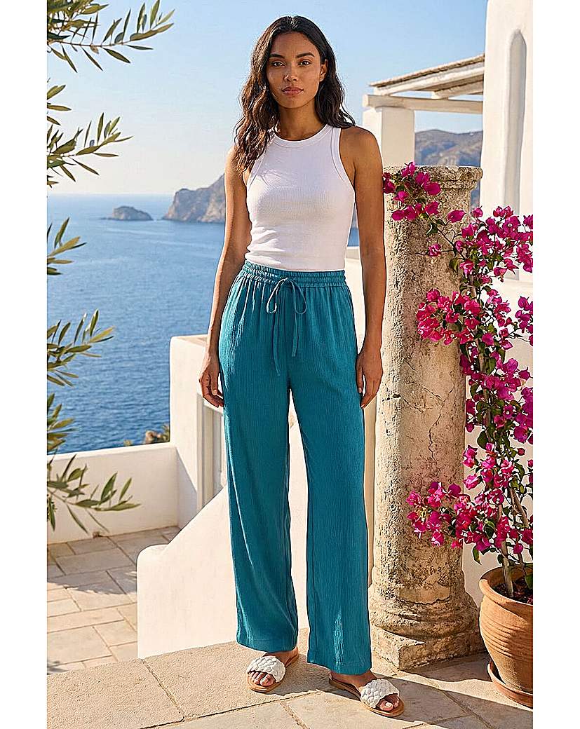 Roman Textured Wide Leg Trouser