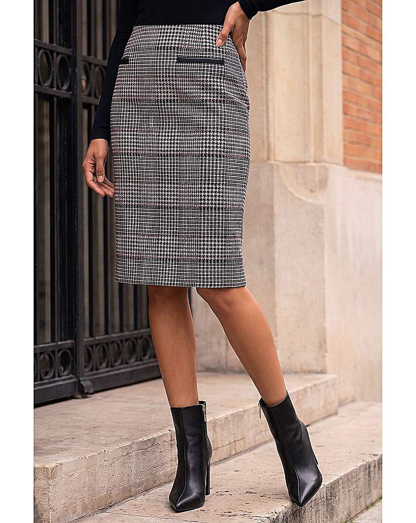 Roman Dogtooth Check Skirt