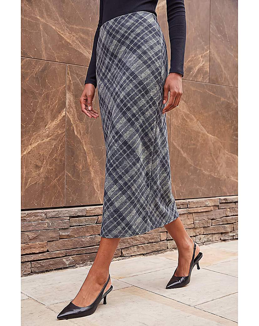 Roman Check Shadow Panel Skirt