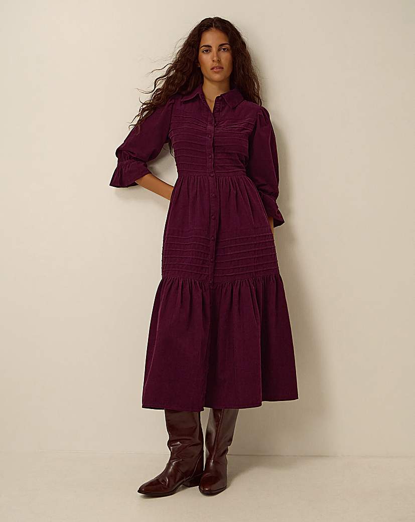 Monsoon Winnie Corduroy Midi Shirt Dress