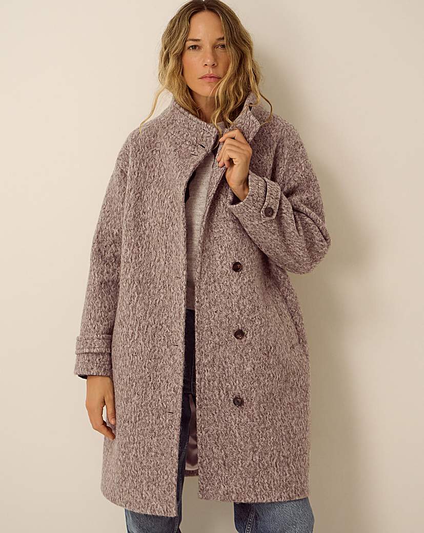 Monsoon Belle Funnel Neck Boucle Coat