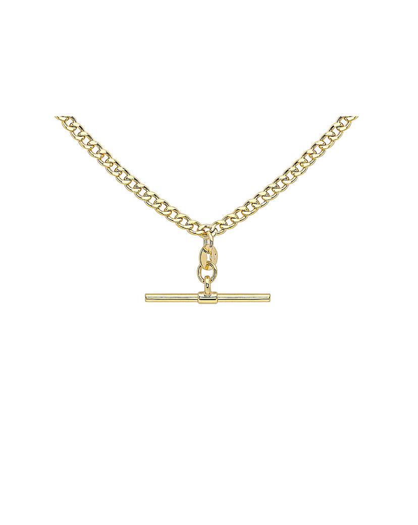 9 Carat Gold T-Bar Curb Albert Necklace