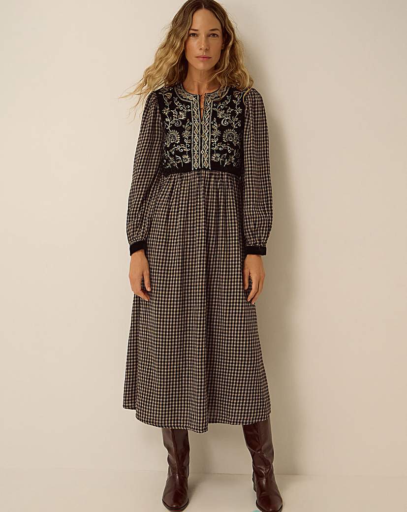 Monsoon Elise Check Midi Dress