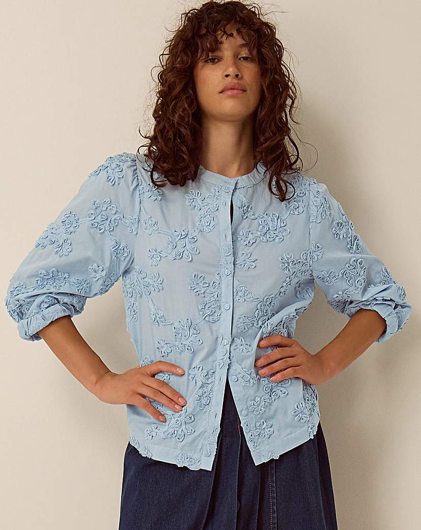Monsoon Blair Floral Applique Blouse