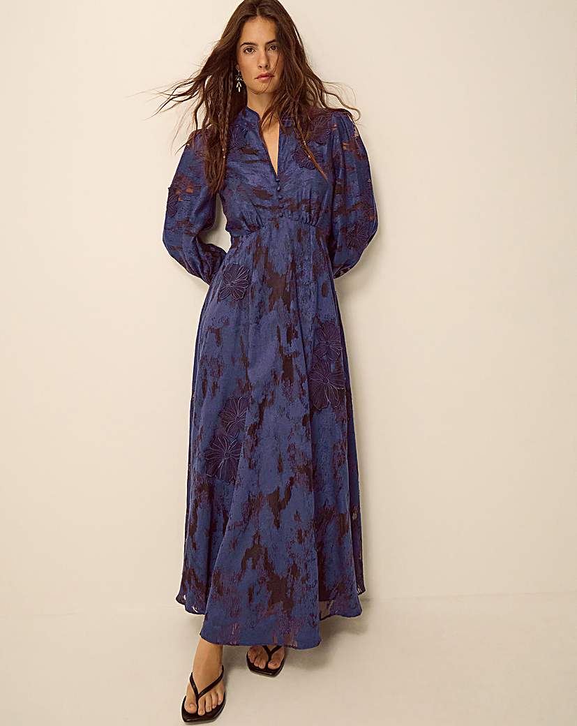 Monsoon Glen Floral Jacquard Midi Dress
