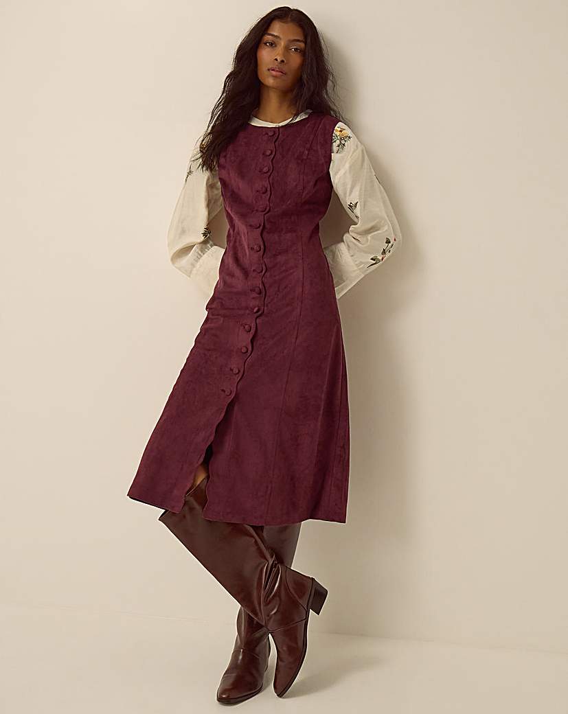 Monsoon Isabel Faux Suede Midi Dress