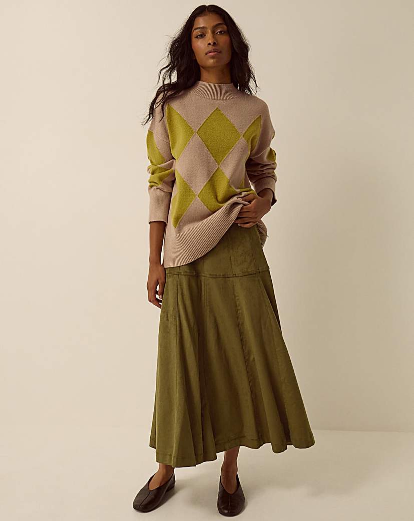 Monsoon Macy Tie Side Midi Skirt
