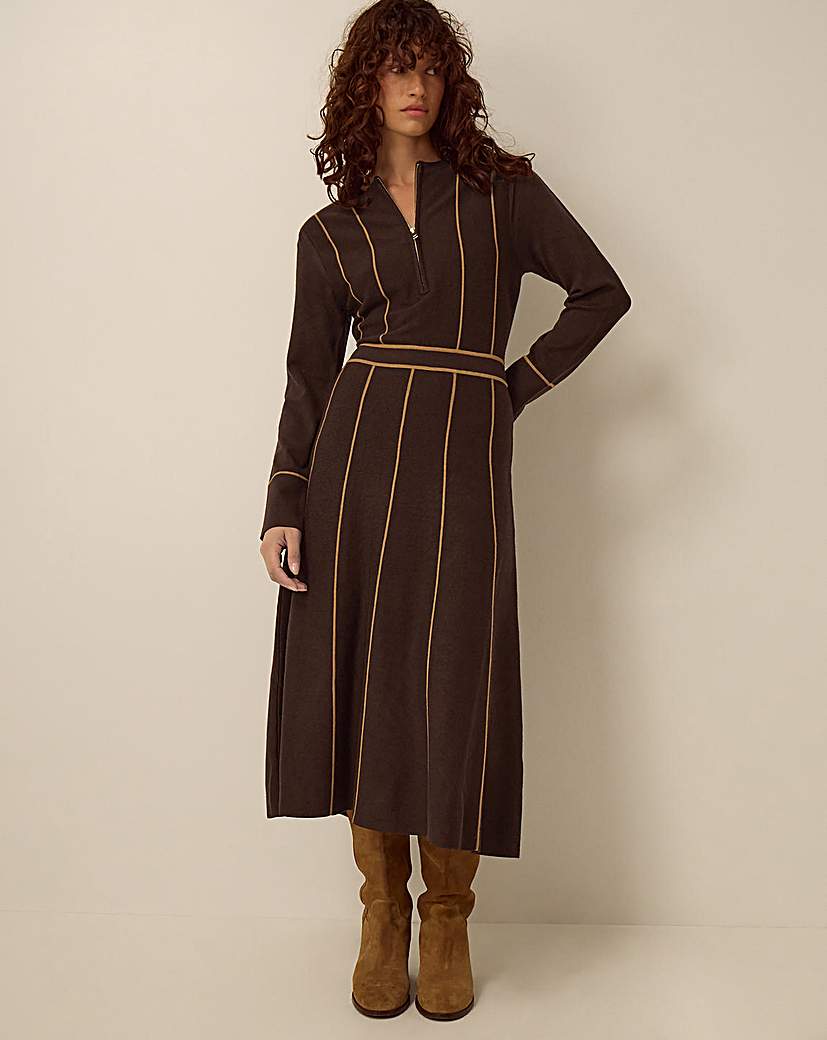 Monsoon Zola Stripe Knit Midi Dress